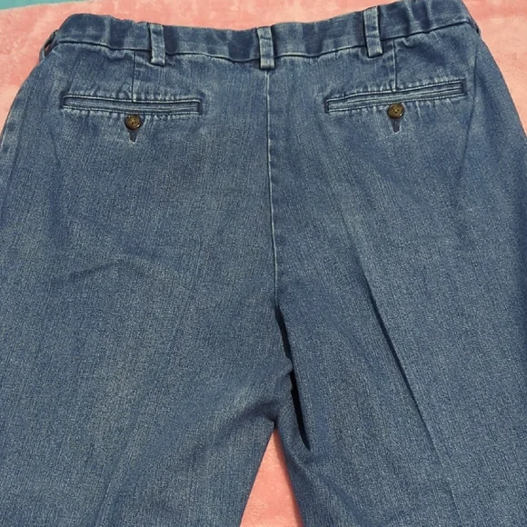 Roundtree & Yorke Light Blue Cotton Trousers - Picture 3 of 4